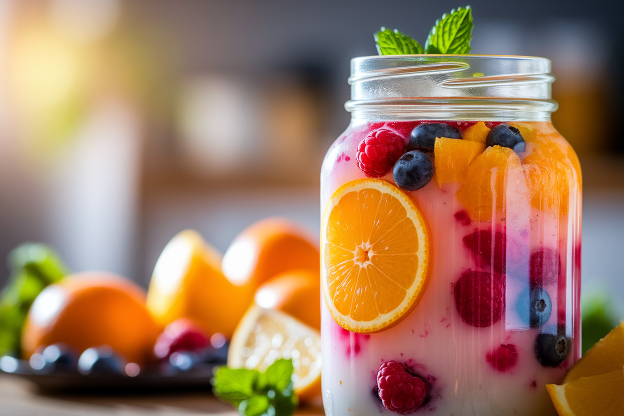 bocal-kefir-fruits-menthe
