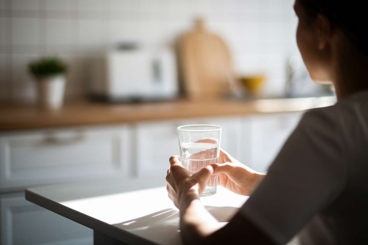 personne-dos-table-verre-cuisine