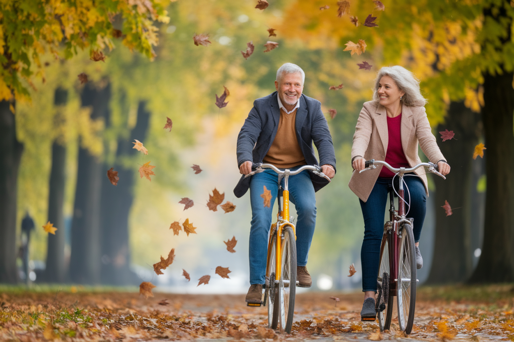 couple-mature-velo-parc-automne