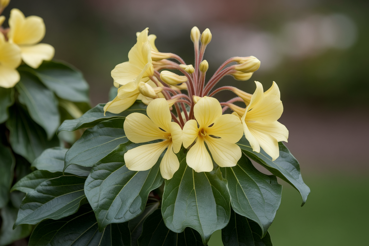 gelsemium-fleurs-jaunes-feuilles-vertes