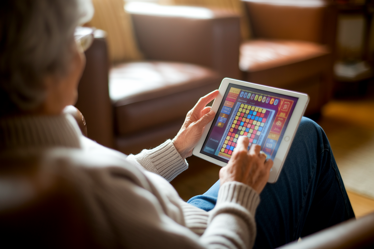 personne-agee-assise-tablette-salon