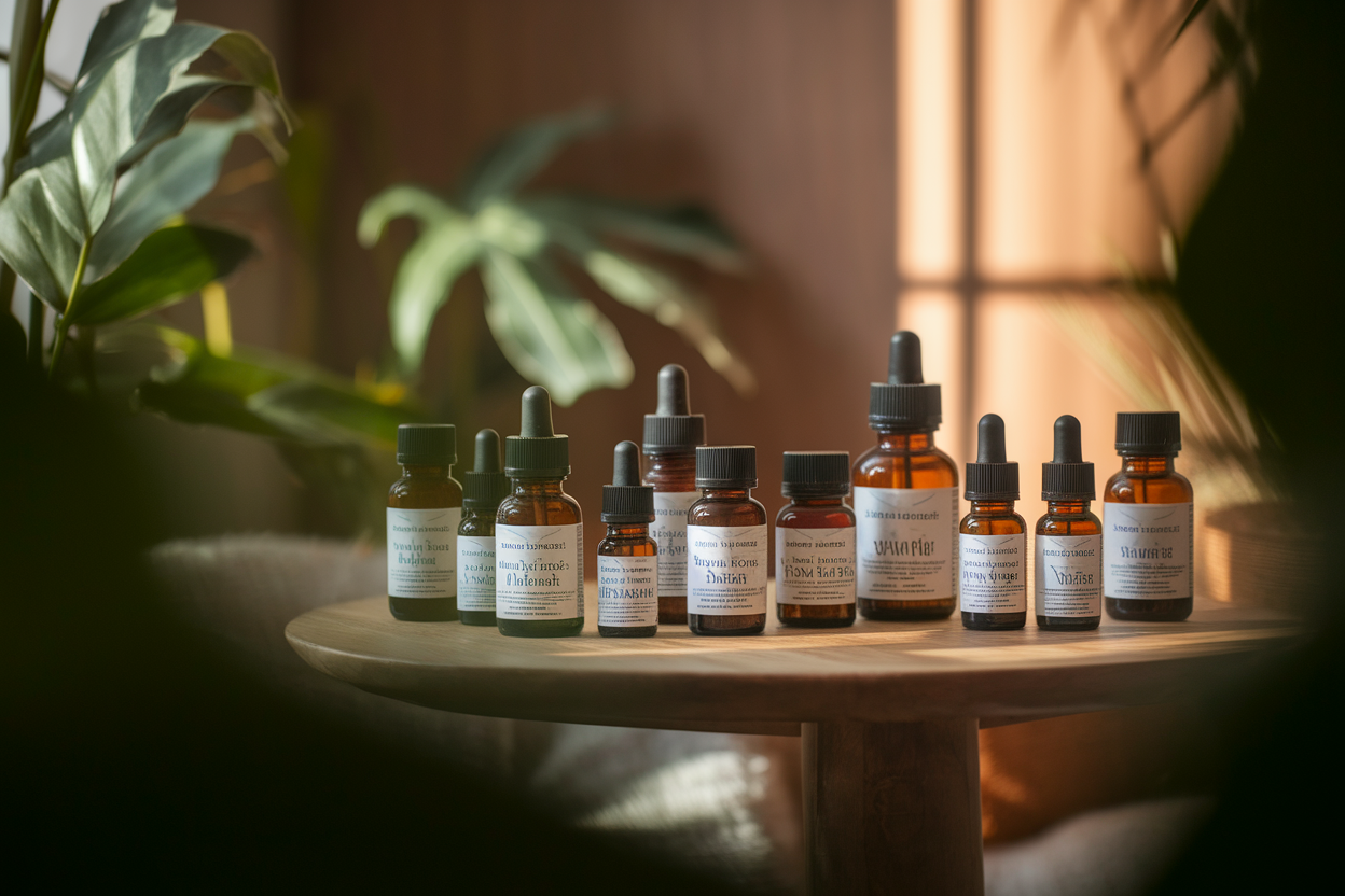 remedes-homeopathiques-table-bois-plantes