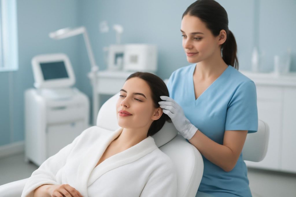 clinique-esthetique-moderne-client-fauteuil