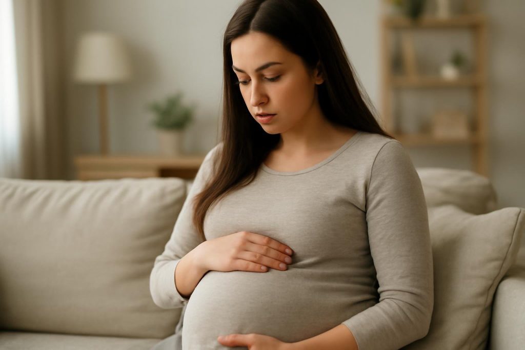 femme-enceinte-maison-salon-flou
