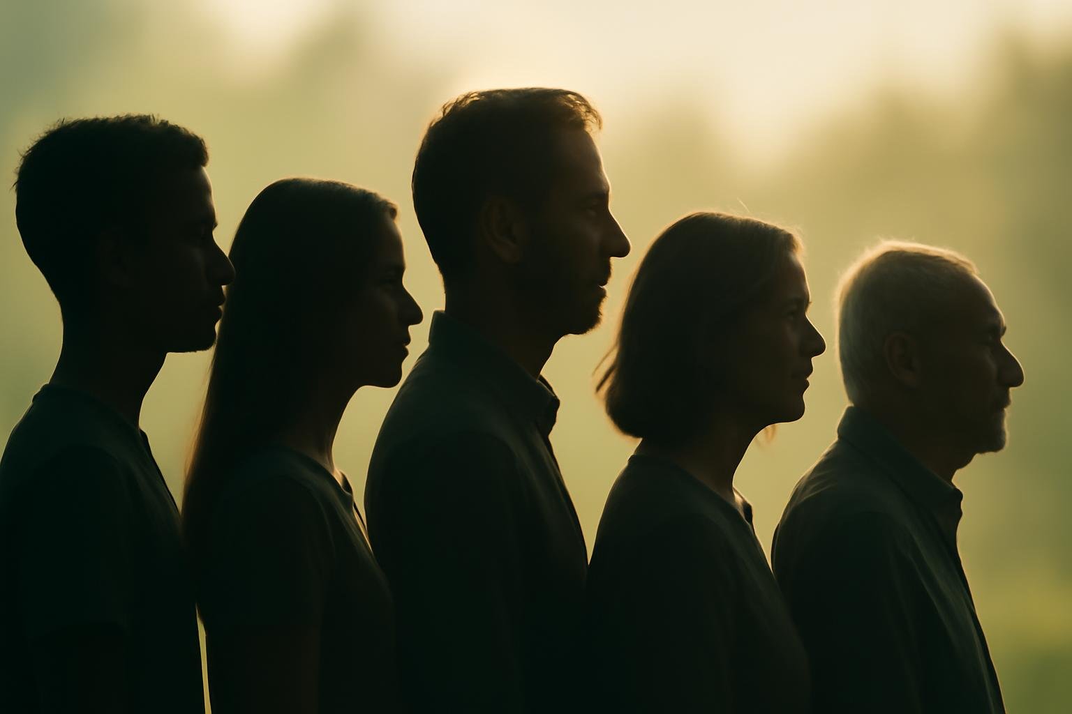 groupe-divers-profil-silhouettes-evolution