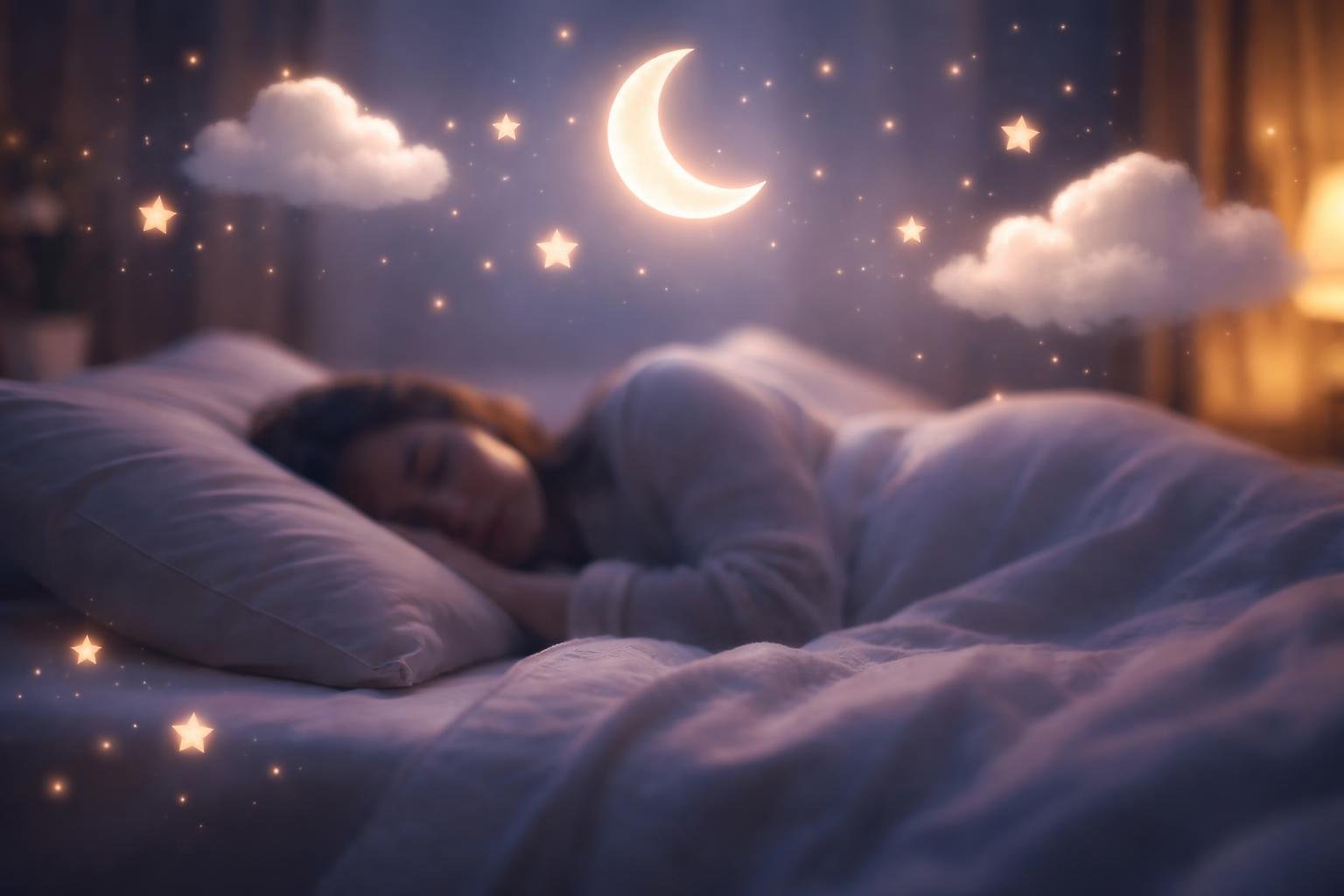 silhouette-dormant-lit-nuages-etoiles
